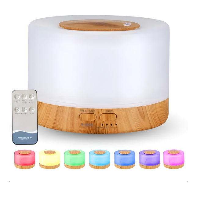 Humificador Difusor  Control Remoto Blanco Madera Blanco