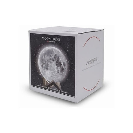 Veladora Rgb Luna Lampara Con Base De Madera 12cm Diametro Rgb Rgb