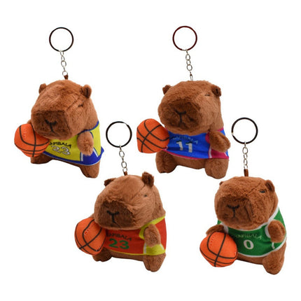Llavero Capibara Carpincho Con Camiseta 18cm. Marrón