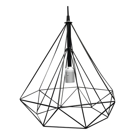 Lampara Colgar Vintage Jaula Metalica Negra Lh2313