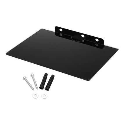Soporte Canalera, Decodificador, Consola, Dvd Vidrio Negro
