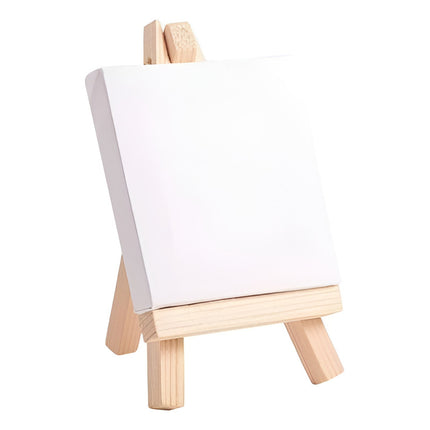 Lienzo Con Caballete Trípode 20x15cm Cst01485 Blanco