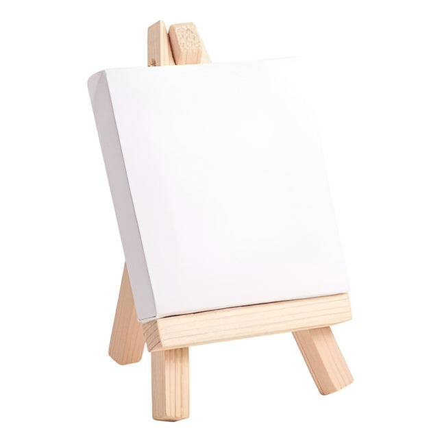 Lienzo Con Caballete Trípode 20x15cm Cst01485 Blanco