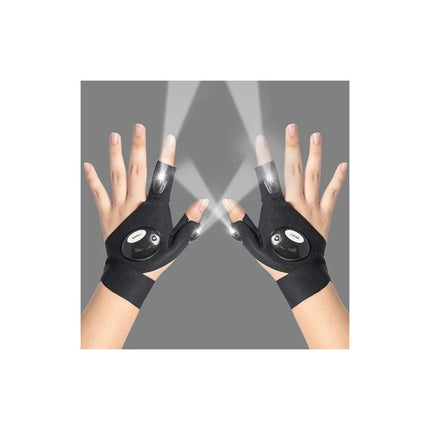 Guantes Con Luces Led, Bicicleta Moto  Trabajo  Negro