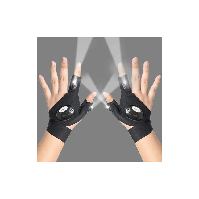 Guantes Con Luces Led, Bicicleta Moto  Trabajo  Negro