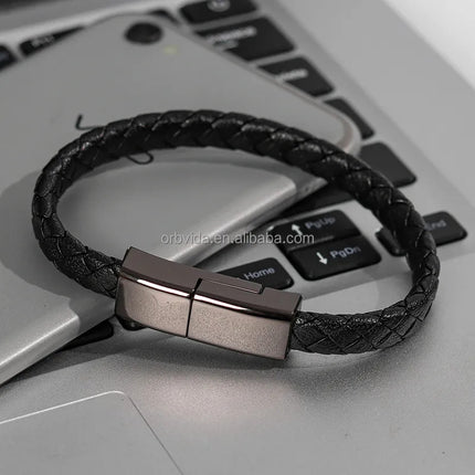 Pulsera De Cable Usb Tipo C De Carga Rápida Portátil Negro