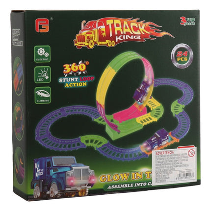 Pista Track De Autos 360° - 24 Piezas 108 X 91 X 28 Cm Va