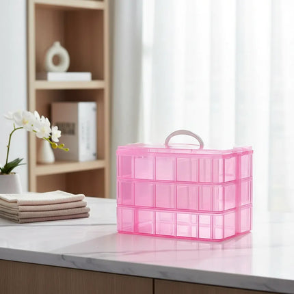 Caja Plastica De Almacenamiento Apilable Con Asa V