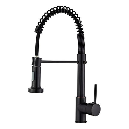 Canilla Monocomando Pico Flexible Extensible Cocina Mesada  Negro Mate