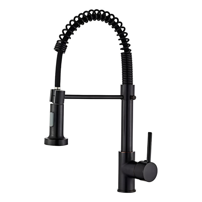 Canilla Monocomando Pico Flexible Extensible Cocina Mesada  Negro Mate