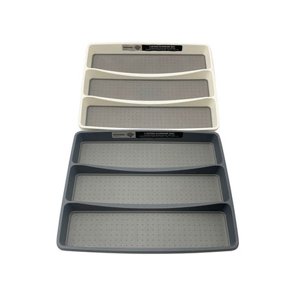 Cubiertero De Plastico Para Menage, Fondo De Goma 3 Division