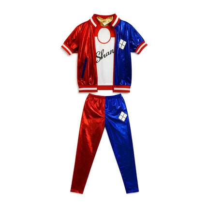 Disfraz De Harley Quinn Para Niña Azul Y Rojo S