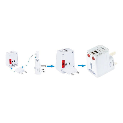Adaptador Universal Treqa Para Viaje Con 2 Usb
