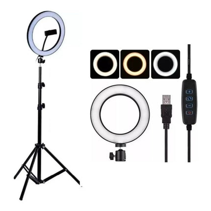 Anillo Aro Luz Led Tripode Sporte Para Celular 2.2m 3niveles