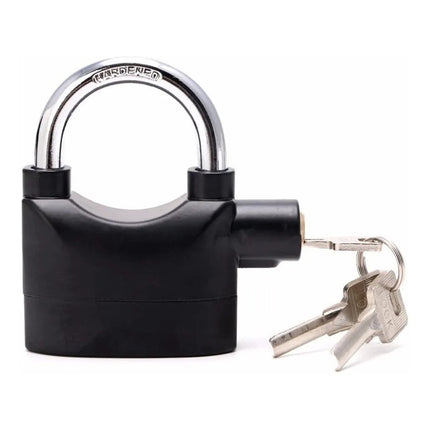 Candado Para Bicicleta O Moto Con Llaves Y Alarma Anti Robo  Negro