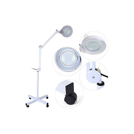 Lampara Aro Led Lupa Tipo Araña De Pie -c811 Blanco Blanco