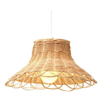 Pantalla Rattan Colgante De Techo Beige Trenzado