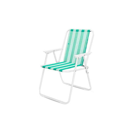 Silla Plegable De Playa  Rayada Colores  50 X 46 X 76 Cm Verde Claro