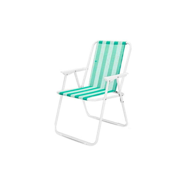 Silla Plegable De Playa  Rayada Colores  50 X 46 X 76 Cm Verde Claro