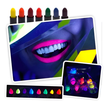 Lápiz Fluor Glow Uv Pinta Labios Neón Fluo Luz Negra X