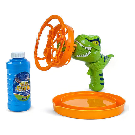 Pistola Lanza Burbujas Dinosaurio Burbudinosaurio Para Niños Verde
