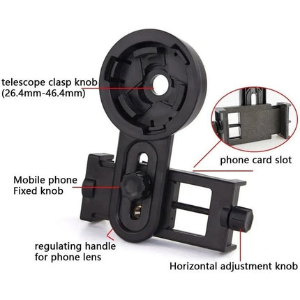 Adaptador Soporte Para Teléfono Celular En Telescopio        Negro
