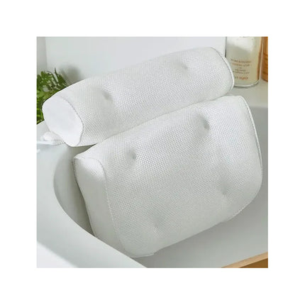 Almohada Para Bañera Tela Air Mesh Antideslizante Con Ventos Blanco