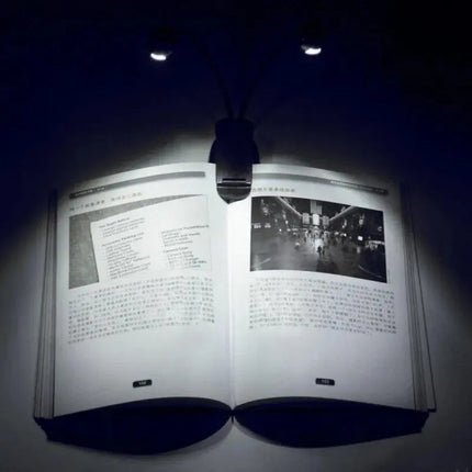 Lampara Led Doble Con Pinza Leer Libros Atril Partituras  Negro