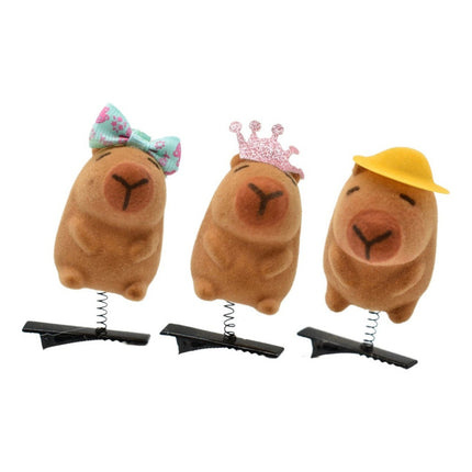 Broche Para El Pelo Con Carpincho Capibara Marrón