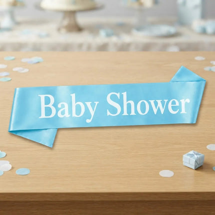 Banda Decorativa Para Baby Shower 160x10cm Celeste