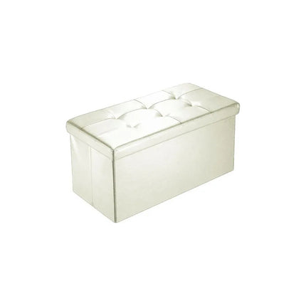 Baul Puff Asiento Banqueta Plegable Piecera Cama Living Beige