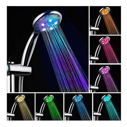 Duchero  Led Multicolor + Parlante Para Ducha  Plateado