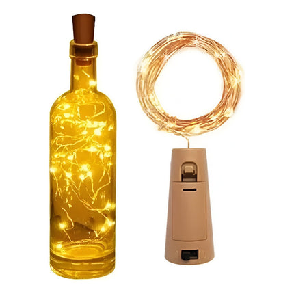 Guirnalda De Luces Luciernagas  Led Para Botella De Vidrio Amarillo Amarillo