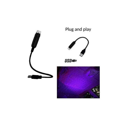 Luz Led Interior De Auto Usb Techo Violeta  Usb Violeta