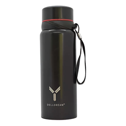 Termo Botella Dellorean 600ml Negro Negro
