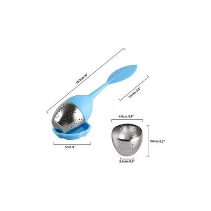 Infusor De Té En Silicona Y Acero Inox. Y Bandeja Antigoteo Varios