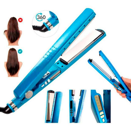Planchita De Pelo Nano Titanium Profesional Alisador Cabello Azul