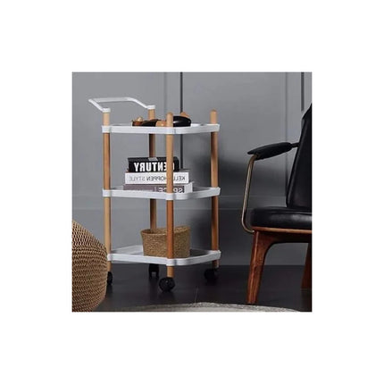 Mesa Carrito Organizador 3 Estantes Con Ruedas Blanco