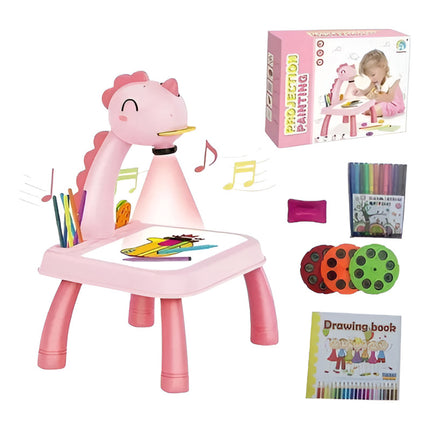 Mesa De Dibujo Con Proyector Led Funciones De Luz Y Música C Rosa