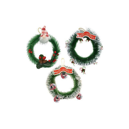 Corona Adorno Navideño Colgante 22cm Ccm00060 Verde