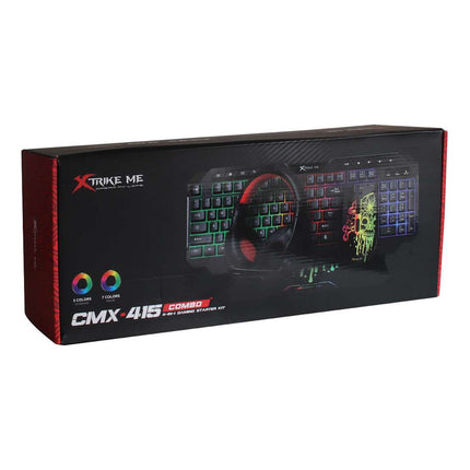 Teclado Mauose Gamer 4 En 1 Xtrike Me Cmx-415 Sp Negro Z