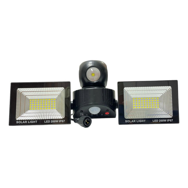 Foco Lampara Luz Led Exterior Panel Solar Con Sensor Negro