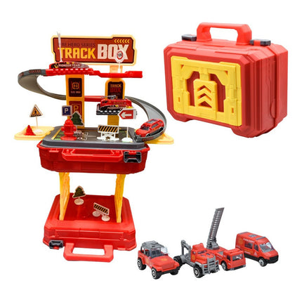 Juego Parking De Bomberos En Maleta  Juego