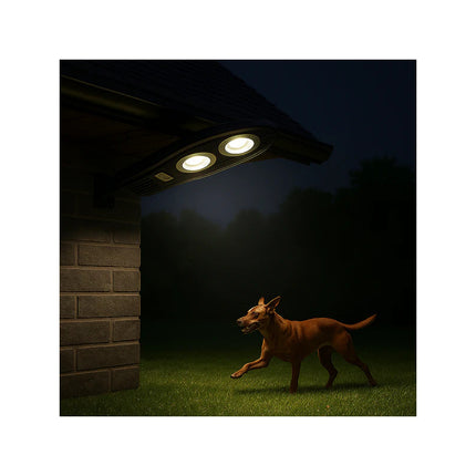 Luz Foco Solar Induction X2 Cob Negro Blanco