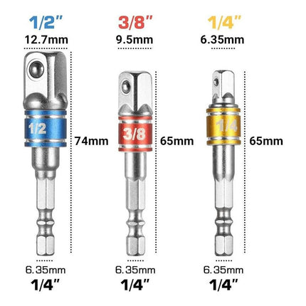 Punta Adaptadores Llave Impacto Atornillador 1/4 3/8 1/2 Pul