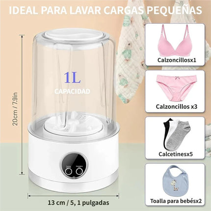 Mini Lavarropas Portátil Recargable 1L - 15W