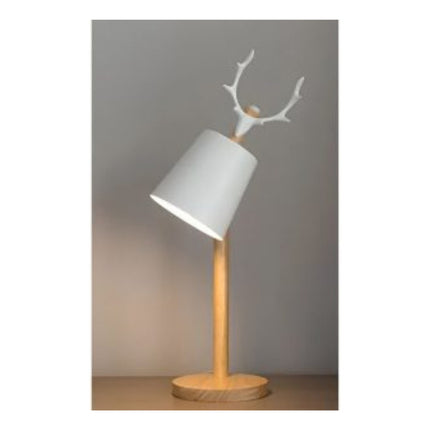 Lámpara De Mesa Led Base De Madera Lectura De Protección X