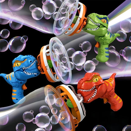 Pistola Lanza Burbujas Dinosaurio Burbudinosaurio Para Niños Verde