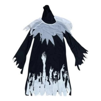 Disfraz Infantil La Parca Muerte Ojos Rojos Verde Negro Xl