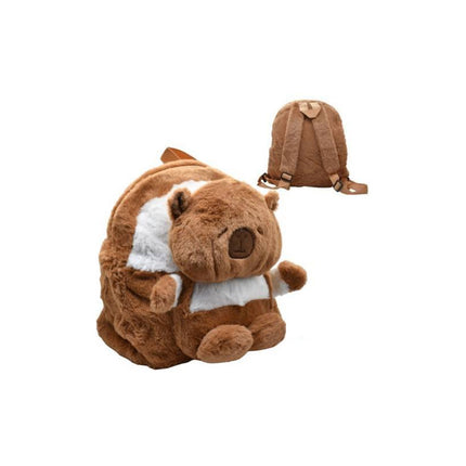 Mochila De Felpa Con Carpincho Capibara Cbg01797 Marrón Liso